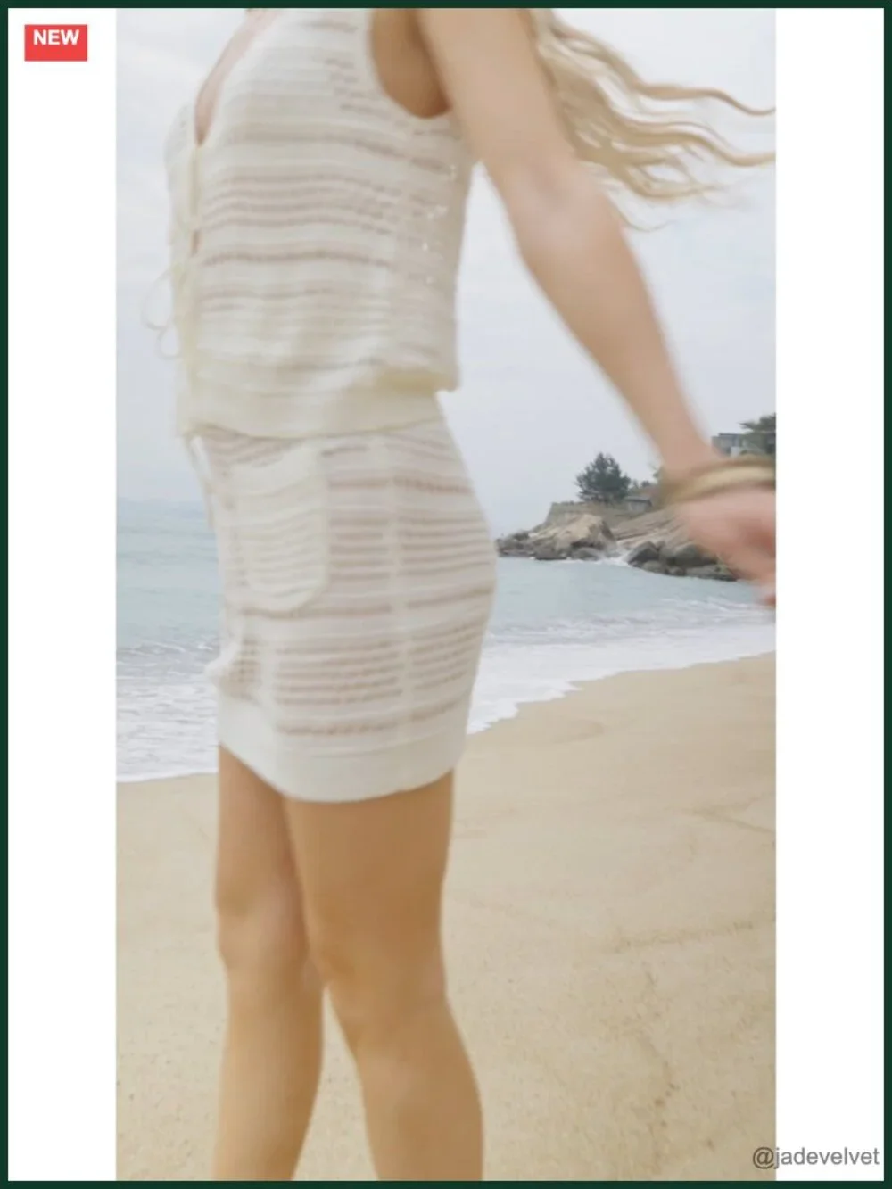 Crochet 2 Piece Swim Cover Up Set: V Neck Crop Top & Mini Skirt